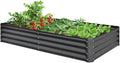 Heavy-Duty Galvanized Steel Raised Garden Bed for Outdoor Vegetable Fruit and Flower Planting – Rust-Resistant Metal Planter Box (6x3x1ft (Gray))