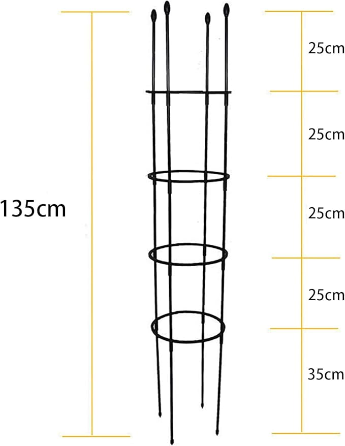 Garden Trellis Shaped Plant SupportTomato Cages for Garden Trellis for Potted Plants Climbing Plants Outdoor Vine Pots Flower Vegetable with Plant Stakes (Size : 135CM)