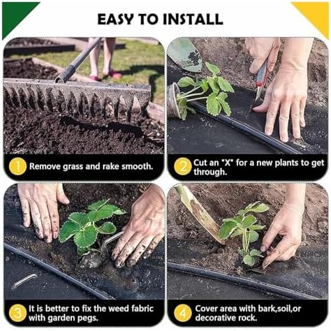 Premium Weed Control Fabric - Durable Weed Control Membrane for Ground Cover &amp Landscaping 0.91x15m (3x50ft) - Effective Garden Protection &amp Soil Health