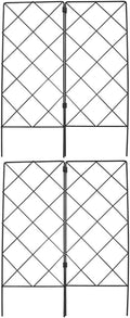 Generic 2Pcs Garden Trellis for Climbing Plant Rustproof Metal Potted Plant Climbing Support Garden Supply for Outdoor Flowers Vegetable Fruits Vines 53.50X40.50X0.30CM Black H6L216Q4457LKF7I