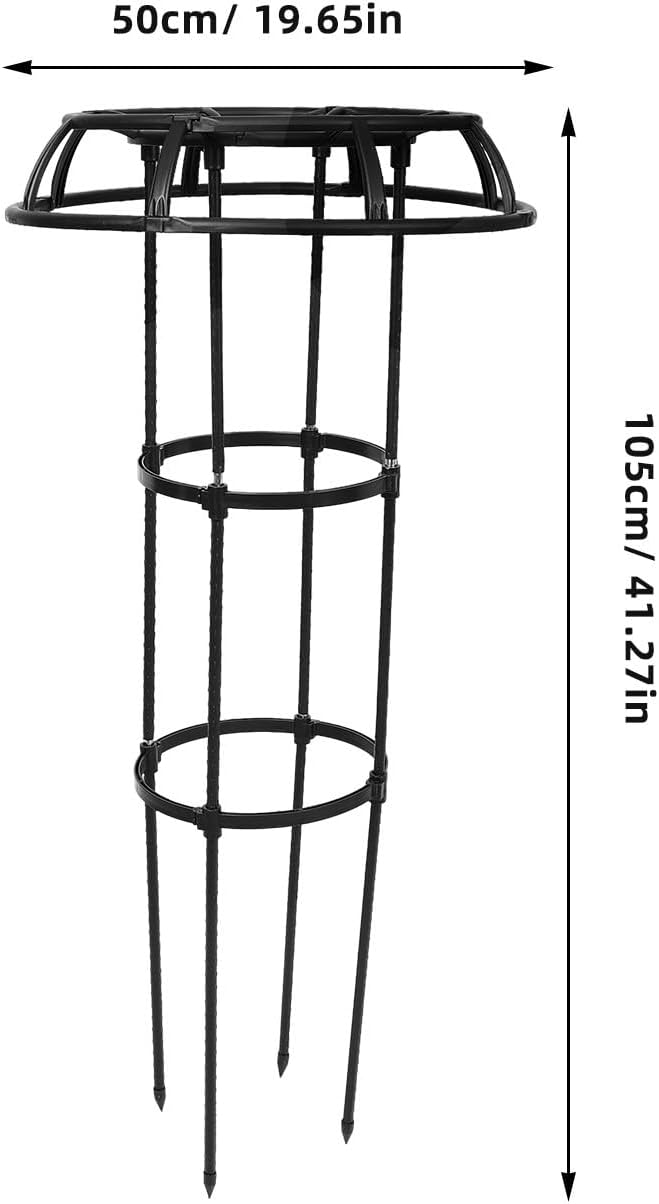 Balacoo Garden Trellis for Climbing Plants Metal Plant Supports Umbrella-Shaped Climbing Frame Φ25.4cm×h105cm Decorative Vine Support Cage for Garden