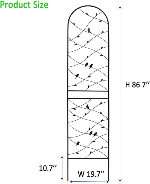 2 Pack Metal Garden Trellis 86.7 x 19.7 Rustproof Trellis for Climbing Plants Outdoor Flower Support Bird Deco Black