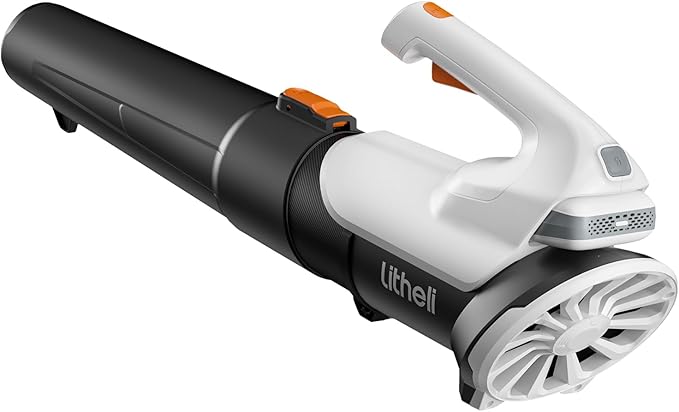Litheli 20V Cordless Leaf Blower Battery Powered Leaf Blower 2.0 Ah Battery Lightweight 2 Speed Axial Electric Blowers for Blowing Leaves Lawn Care Patio