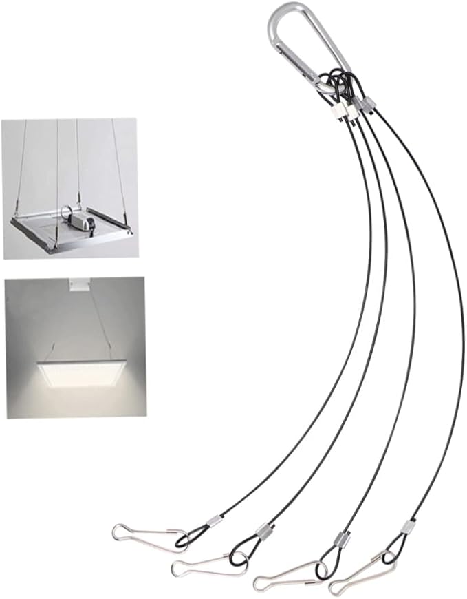 Grow Light Hanging Rope 4pcs Plant Hooks Hydroponics Hanging Kit Thick Wire Kit