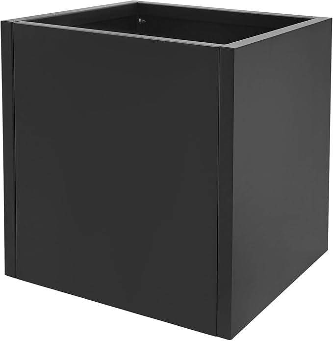 Metal Tall Square Planter 17“ L x 17” W x 18 H Square Steel Raised Garden Bed Tall Resin Garden Pot Outdoor Planters Box Large Planter Box for Outdoor Patio/Porch/Yard