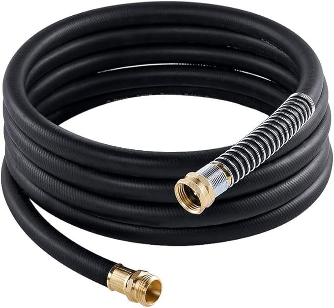 Leader Garden Hose 15ft x 5/8 Heavy Duty Short Water Hose Male to Female Fittings Five Layered Braiding for Durability 1000PSI Burst 300PSI Working (Black)