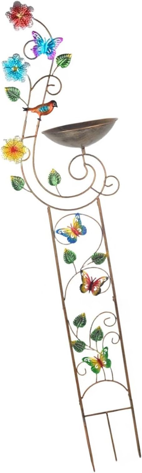 Vintage Iron Garden Trellis 60 Inch Rustproof Outdoor Plant Structure Easy Assembly No Tools Oxidation Iron Plant Stand