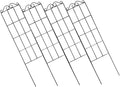 Uonlytech 4pcs Metal Garden Trellis Plant Support Stakes Climbing Vine Frame for Indoor Outdoor Potted Plants 50x15cm Black Climbing Houseplant Stem Supports