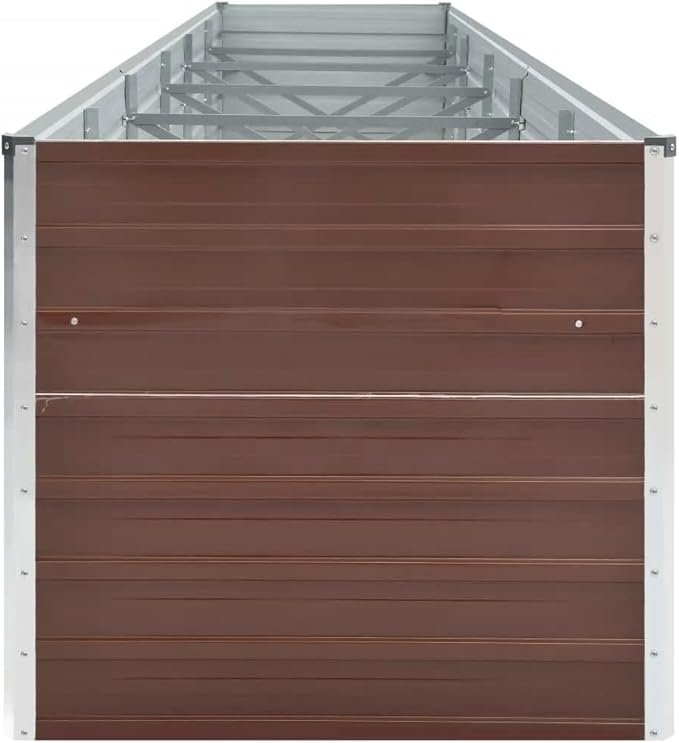YAFF Raised Bed Brown Galvanized Steel 189 x 31.5 x 30.3 in DurableLawn &amp GardenGardeningPots &amp Planters47070
