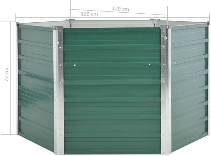 Galvanized Raised Garden Beds Outdoor Metal Planter Boxes for Planting Vegetables Flowers Herbs and Fruits 50.8x50.8x30.3 Green