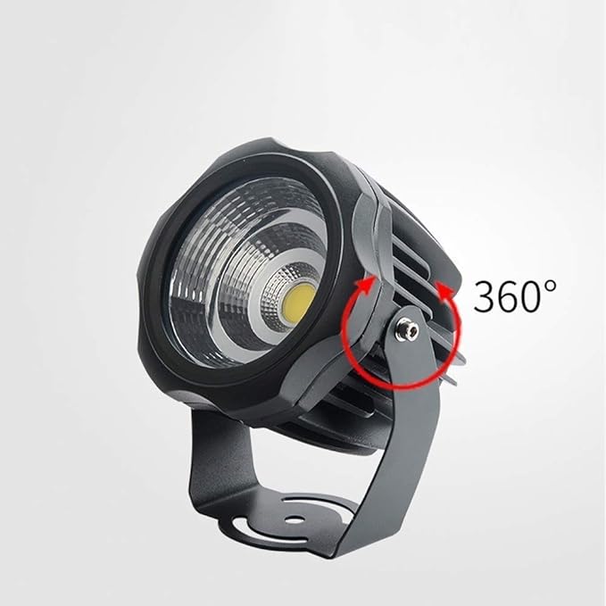 20W 360° Rotating COB LED Spotlight - Adjustable Lawn Landscape Lighting Fixture for Garden Patio and Scenic Outdoor Decor (Yellow Light)