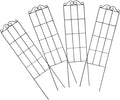 DOITOOL 4pcs Black Metal Climbing Plant Frame Trellis Garden Support for Potted Vines and Flowers 50x15cm Climbing Rack for Indoor and Outdoor Plant Growth