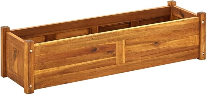 SKM Garden Raised Bed Acacia Wood 39.4x11.8x9.8
