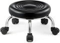 Low Roller Seat Wheel Stool Heavy-Duty Mechanic Roller Seat 360-degree Swivel Stool Portable Small Rolling Stool Short Chair for Pedicure Cleaning Gardening(Black23x33cm)