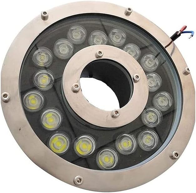 Colorful Changing Pool Lamp LED Underwater Light Landscape Spotlight Ring Buried Lamp Underwater Lights Fountain Light 6W/9W/12W/18W (Color : Warm White Light Size : 6W)