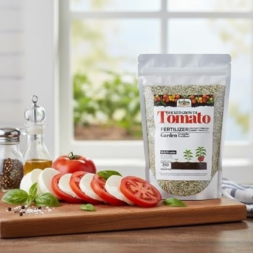 Old Cobblers Farm™ Wicked Growth Tomato Fertilizer– Prevents Blossom End Rot Boosts Fruit Flavor &amp Yield Plant Food for Heirloom Cherry &amp Beefsteak Tomatoes (5/10/15/20lbs)(15 lbs)