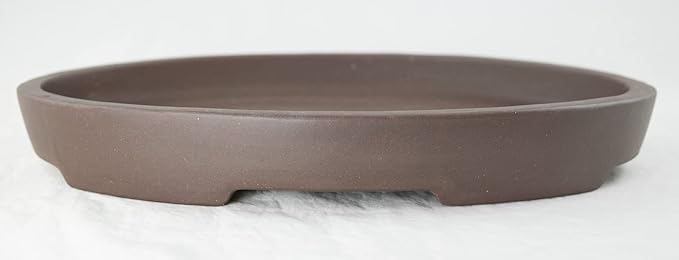 Oval Zisha Suiban Tray for Bonsai Tree House Indoor Plants Bonseki and Suiseki Rock - 9X 6X 1.25 (Oval Suiban J 9)
