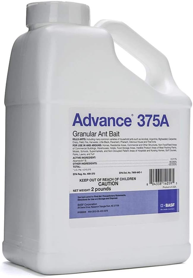 BASF Advance 375A Granular Ant Bait Indoor or Outdoor Kills Fire Odorous House Carpenter Little Black and Argentine Ants Ready to Use 2 Pound