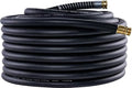 Garden Hose 100FT x 3/4” Heavy Duty Rubber Hose Water Hose with Five-Layered Braiding Male Female Fittings 1000PSI Burst 300PSI Working (Black)
