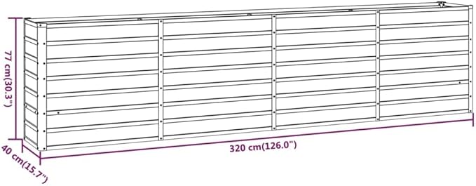 Large Corten Steel Garden Raised Bed Rustic &amp Modern Farmhouse Design Outdoor Planter Box Metal Raised Planter Bed for Vegetables Flowers 126x15.7x30.3 Brown-362