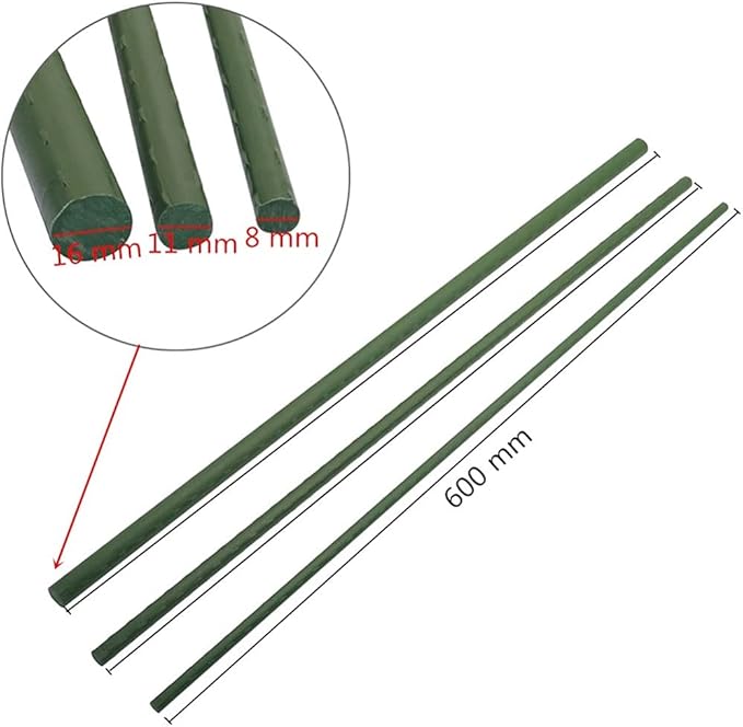 18 Pcs Garden Trellis Flower Support Agriculture Greenhouse Gardening Pillar Plastic Coated Steel Pipe Climbing Plant Support (Size : 11 x 600 mm)