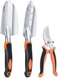 Farm Tool Set Three-Piece Aluminum Alloy Garden Tool Set Gardening Tools(Orange Large Shovel)