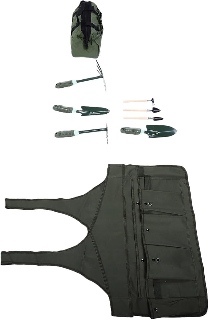 9 Piece Garden Tools Set Gardening Hand Tool with Storage Bag Shovel Multifunctional Garden Weeding Tools Gift for Home Lawn Farm Planting Landscaping Women Men
