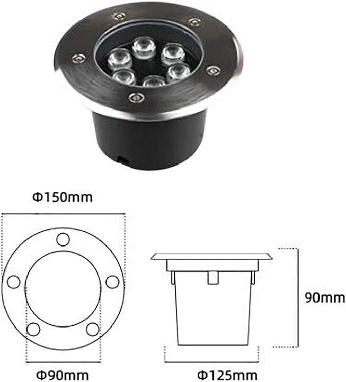 LED Landscape Lights - Outdoor Buried Waterproof Spotlights AC 85-265V Recessed Ground Lamp Easy to Install (Green 18W Blue 6W)