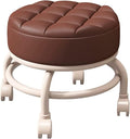Rolling StoolLow Rolling Stool with WheelsLittle Low Small StoolsFoot Stools with Universal Swivel Caster Wheels Leather Small Stools for Gardening Home Daily PartyGrey (Color ) (Color : Bia (