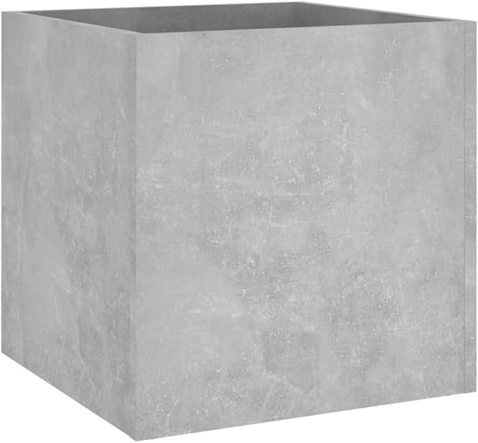Concrete Grey Square Planter Box 15.7x15.7x15.7 in Modern Raised Indoor Garden Bed in Engineered Wood Large 17 Gal Raised Planter for Living Room Bedroom Office