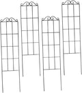 4pcs Black Metal Plant Support Frames 50x15cm Garden Trellis for Climbing Vines and Potted Plants Indoor Outdoor and Vine Fixer