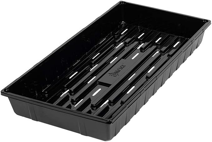 SUNPACK 10 x 20 Seed Starting Tray Black 2.5 (Pack of 10) - with Drainage Holes Perfect for Greenhouses or Indoor Gardening - Ideal for Seedlings and Cuttings