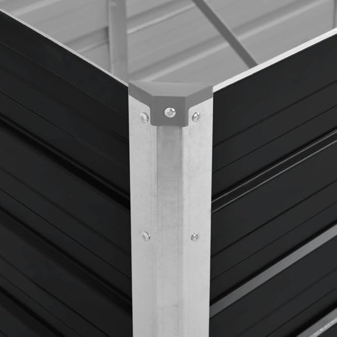 SKM Garden Raised Bed Garden Raised Bed Anthracite 126x31.5x17.7 Galvanized Steel