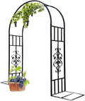 Garden Trellis Arch Archs Trellis For Climbing Plants Outdoor Metal Arbor Archway Arch To Use In The Entrance To Courtyard W:4.6ft 5.9ft 7.2ft 8.5ft 9.8ft 11.2ft 12.5ft H:7.6ft(Black2.6x2.30m/8.5x7