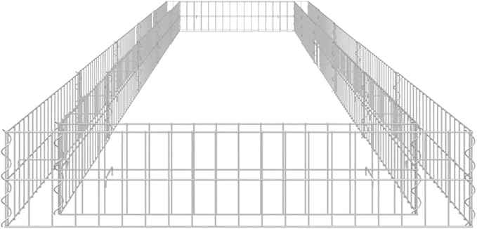 Gabion Raised Bed Silver Galvanized Steel Large Rectangular Metal Planter for Outdoor Plants Durable Garden Bed for Gardening 196.9 x 39.4 x 7.9 Inch