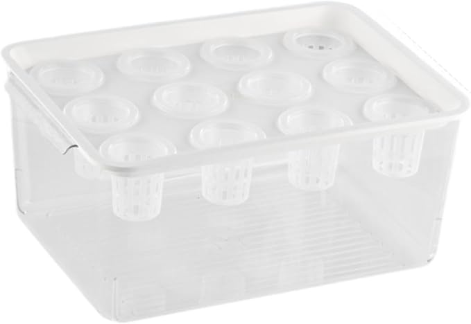 Generic Hydroponics Grower Box Hydroponic System Growing Box 12 Holes Wear Resistant Desktop Micro Landscape Tank for Vegetables Home White