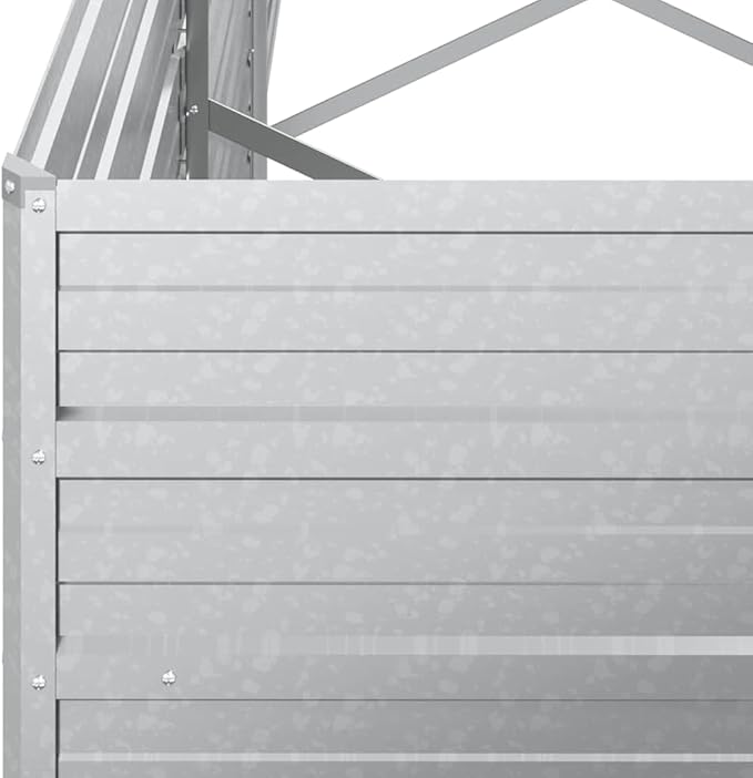 Galvanized Steel Raised Garden Bed Large Silver Metal Outdoor Planter Box 126x16x18 Inch Durable Kit for Vegetables Flowers Herbs Patio Backyard
