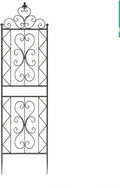 Simple Iron Climbing Flower Stand 185cm/210cm(72.8in/82.7in) Black Outdoor Metal Garden Trellis for Gardens Parks Vegetable Plots Rosy Moon Planting Patio Fence(50 * 210cm(1 Piece))