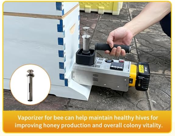Upgraded oxalic acid vaporizer - Cordless Wireless Beekeeping Tool 4000mAh Heavy-Duty Stainless Steel Fogger with Copper Nozzle &amp Precise Temp Control for hive Maintenance (Dew No Battery)