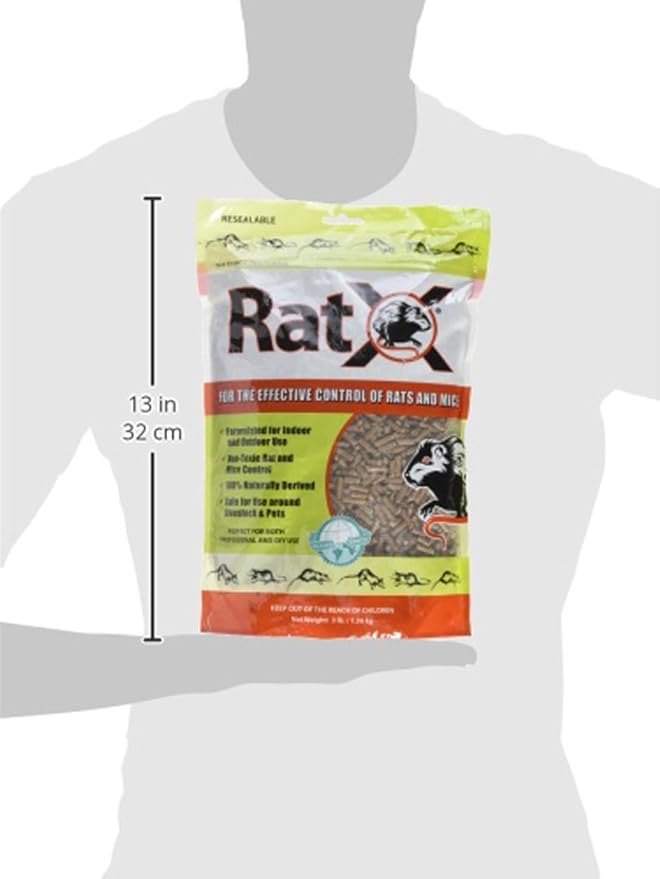 EcoClear Products 620102 RatX All-Natural Non-Toxic Humane Rat and Mouse Killer Pellets 3 lb. Bag