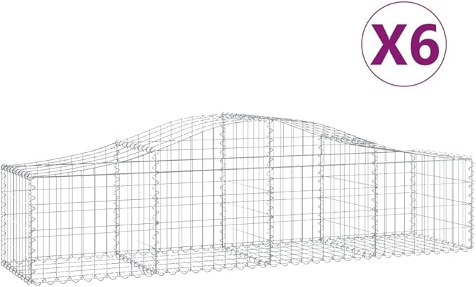 Arched Gabion Baskets Galvanized Metal Planter Plant Flower Beds Gardening Boxes Outdoor Box 78.7x19.7x15.7/23.6