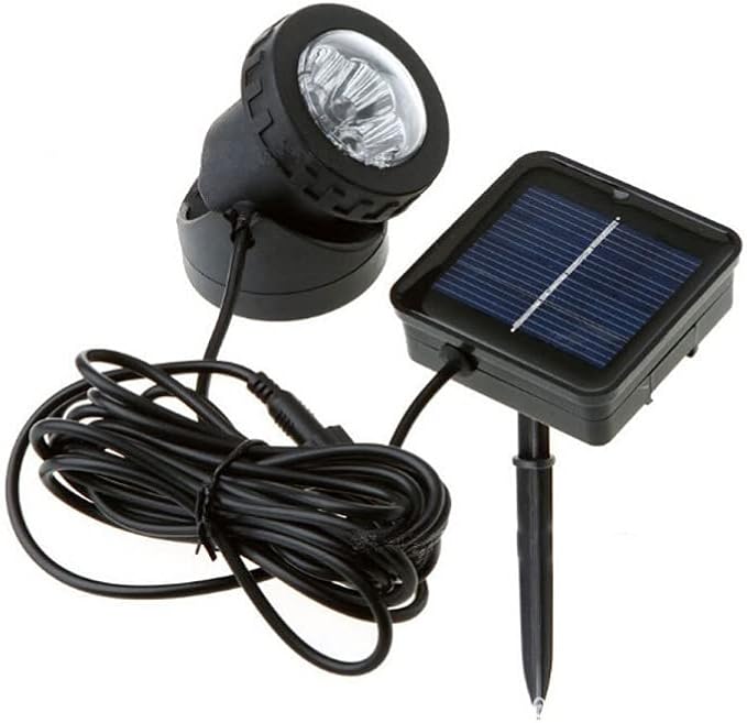 Creative 6 LED Solar Garden Fish Tank Spotlight Underwater Projection Lamp Water Land Dual-Use Outdoor Lawn Landscape Lamp