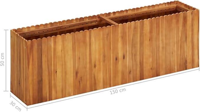 Raised Garden Bed 59 x 11.8 x 19.6 Solid Acacia Wood Outdoor Planter Box Elevated Planter for Flower Beds Vegetable Garden Patio Garden