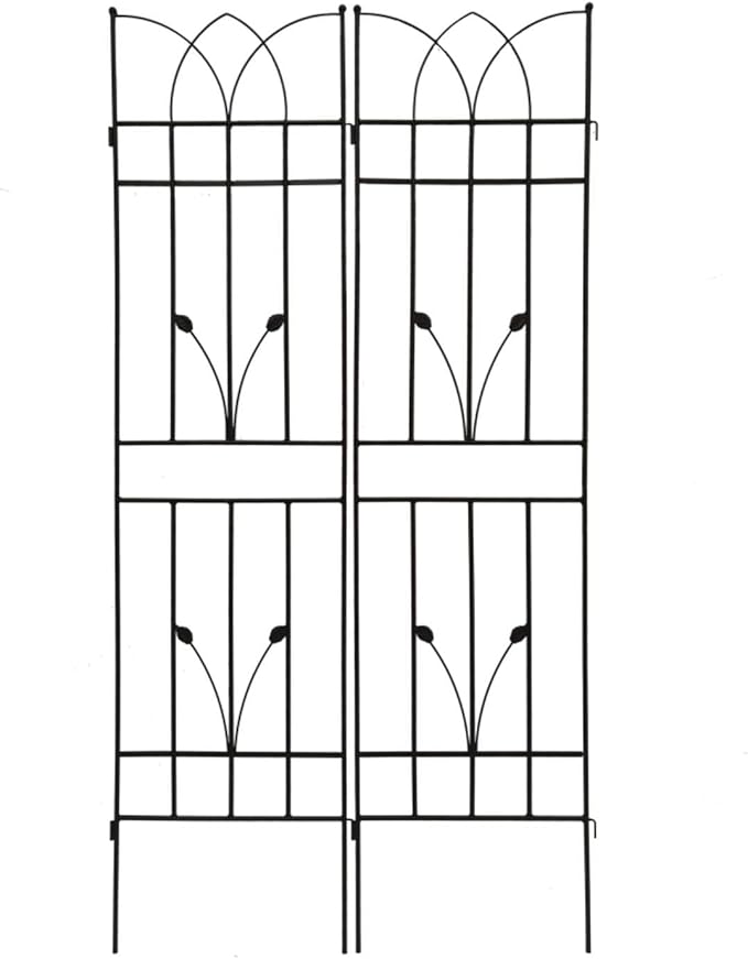 2 Pack Metal Garden Trellis 71 X 17.7 Rustproof Trellis for Climbing Plants Outdoor Flower Support Black
