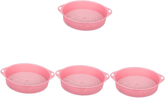 Sosoport 4pcs Heavy Duty Garden Soil Sifter Mesh Sieve for Rocks Debris Removal Extra Sifting Pan for Gardening