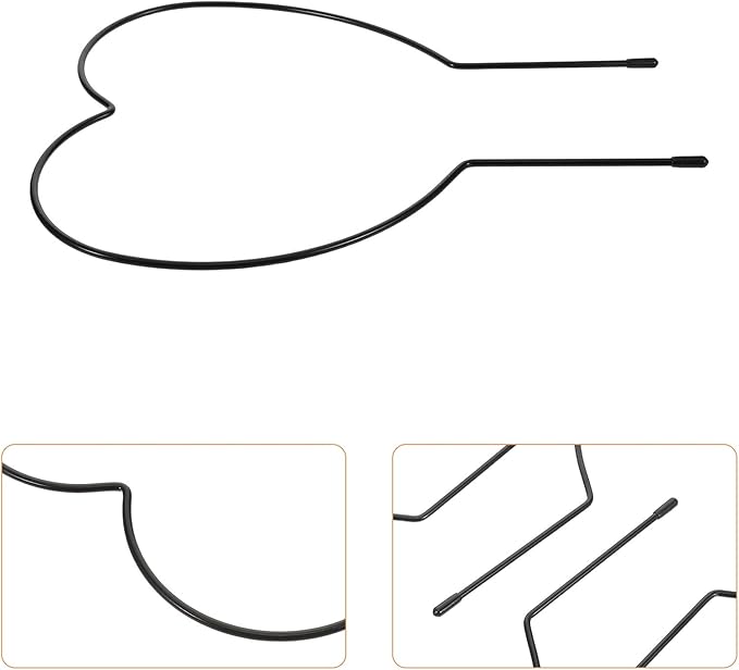 Uonlytech 4pcs Iron Heart Shaped Plant Climbing Trellis Garden Vine Support Stakes for Indoor and Outdoor Climbing Plants 4mm Sturdy Metal Frame 23x31cm