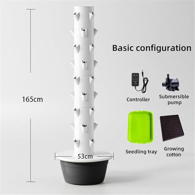 DIY Hydroponic Colonization Cups Hydroponics Tower Garden Hydroponic Growing System Automatic Water Circulation and Intelligent Timer for Gardening LoverGreen5 Tiers