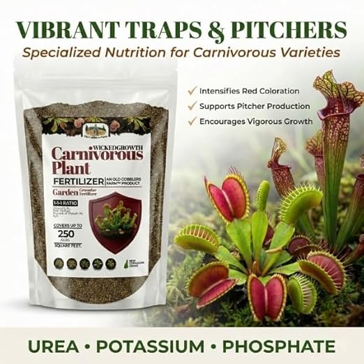Old Cobblers Farm™ Wicked Growth Carnivorous Plants Fertilizer - Tailored nutrients for Sensitive Insect-Eaters Like Flytraps and Pitcher Plants (5 lbs | 10 lbs | 15 lbs | 20 lbs) (20 lbs)