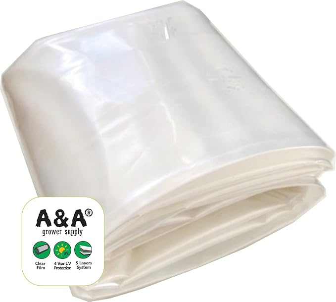 A&ampA Green Store Greenhouse Plastic 4 Year 6 mil UV Resistant Clear Polyethylene Film (24' x 20')
