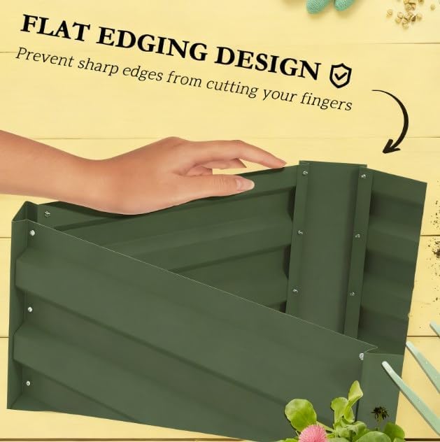 Garden BedGalvanized Planter BoxRaised Garden Bed with Cage for Climbing Vines
